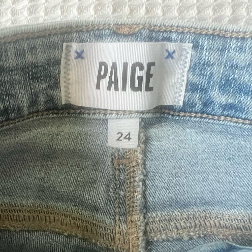 PAIGE Women's Hoxton Straight Light Wash Fray Hem Ankle Jeans Size 24 - Picture 13 of 14